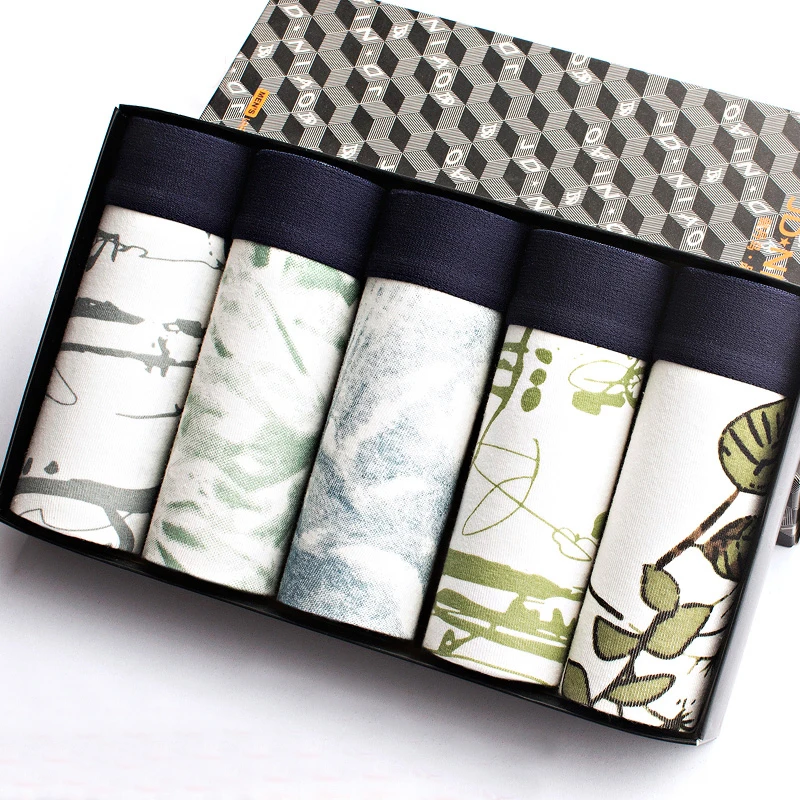 Трусы боксеры мужские хлопковые модное нижнее белье с широкой талией однотонные