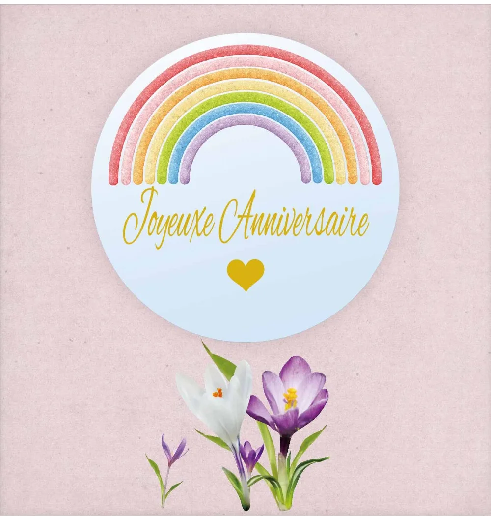 Наклейки DouxArt на день рождения 100 шт. радужные конфеты 4 см украшения для дня