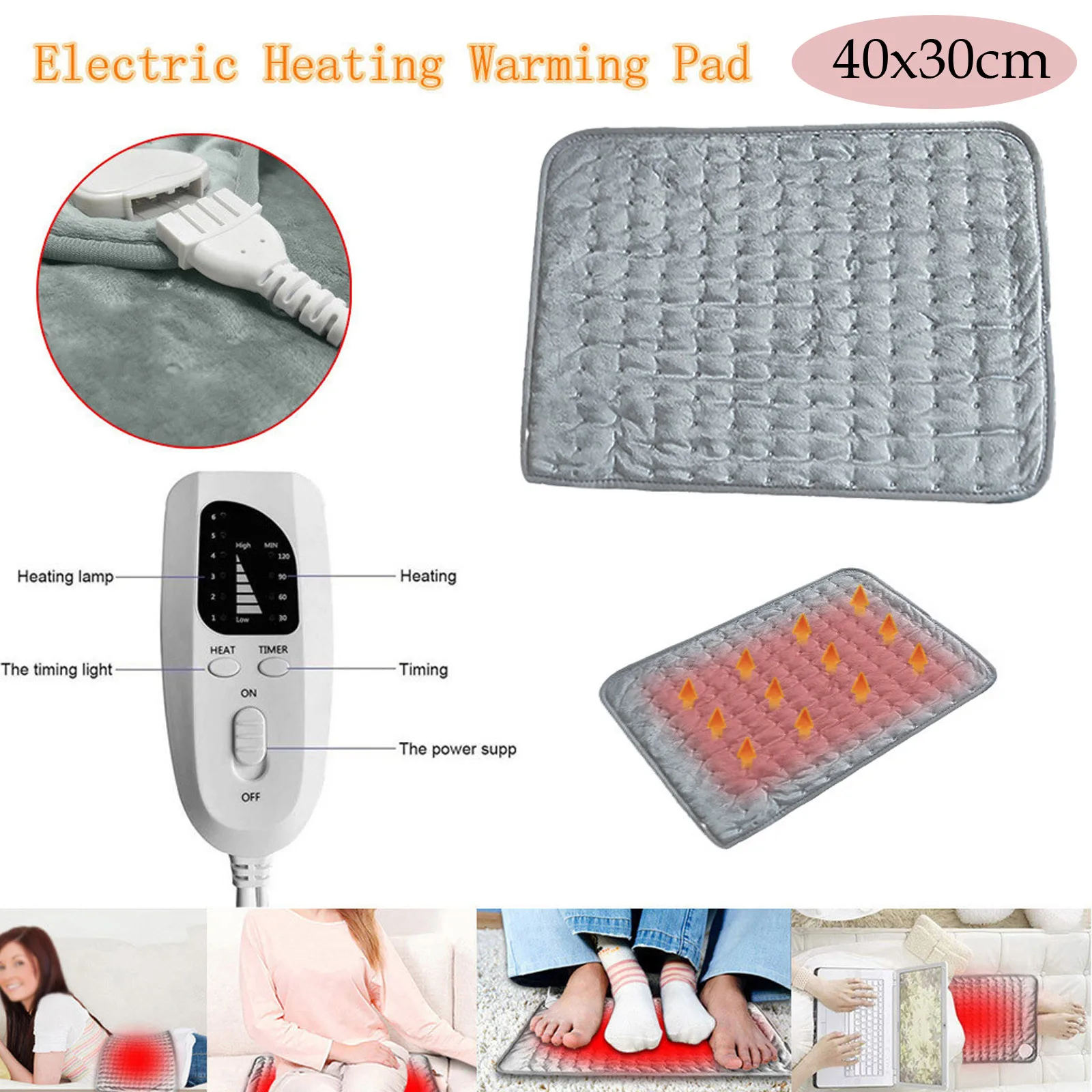 Греющий коврик с электроподогревом 6 уровней теплый облегчение боли в теле 4