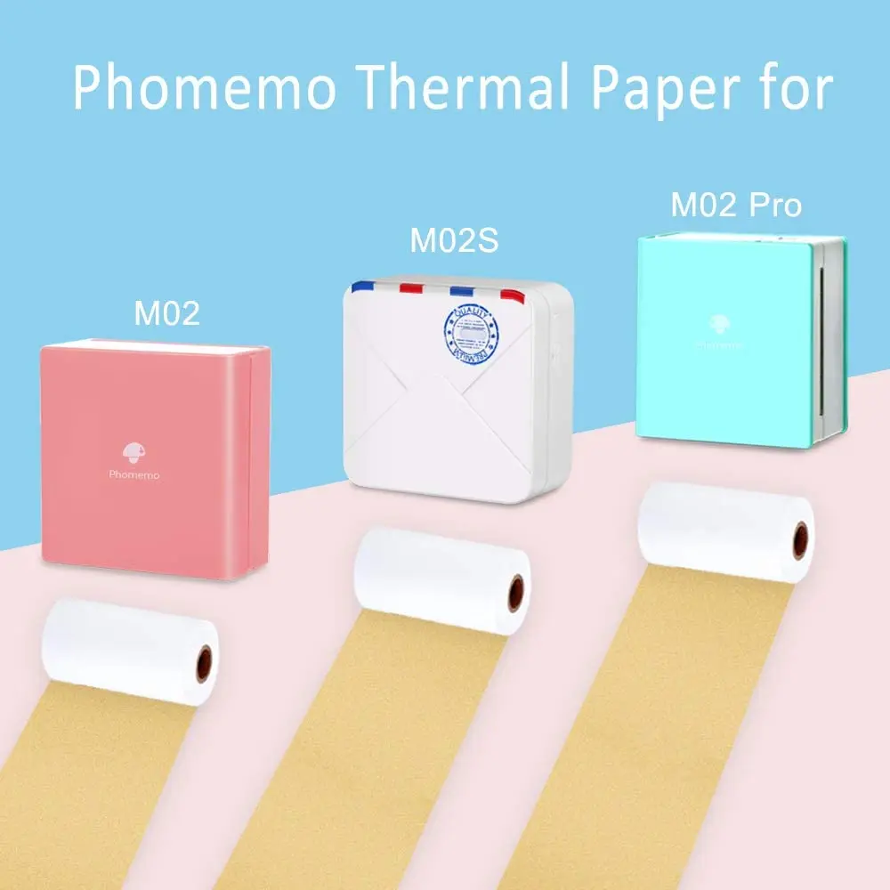Самоклеящаяся термобумага pomemo рулон прозрачного золота для Phomemo M02/M02S/M02