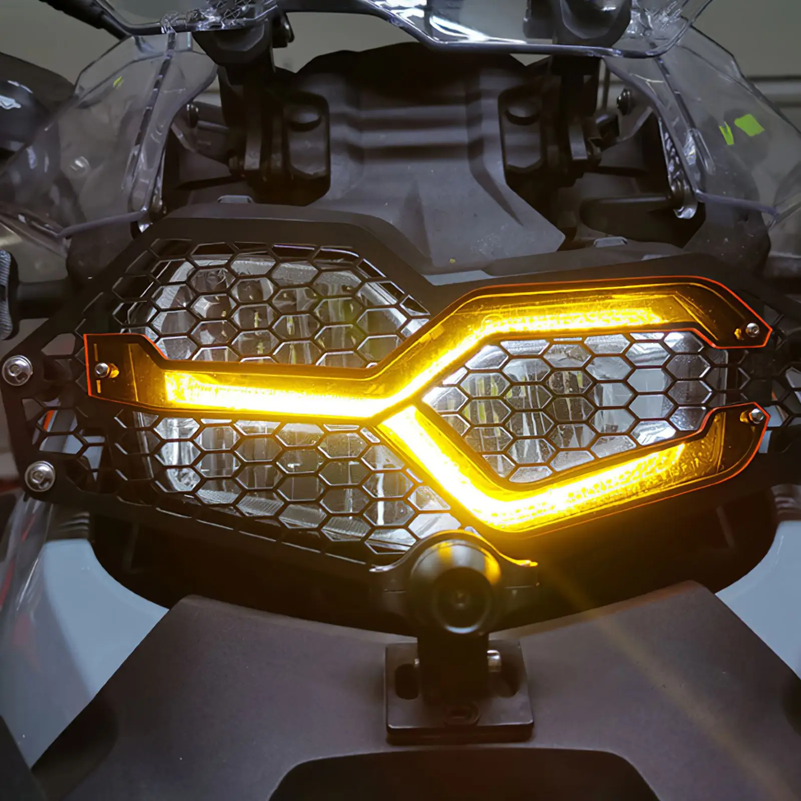 

Protective Headlight Cover Motorcycle Waterproof shockproof Headlight Protector Headlight Mesh for Protection Motorbikes