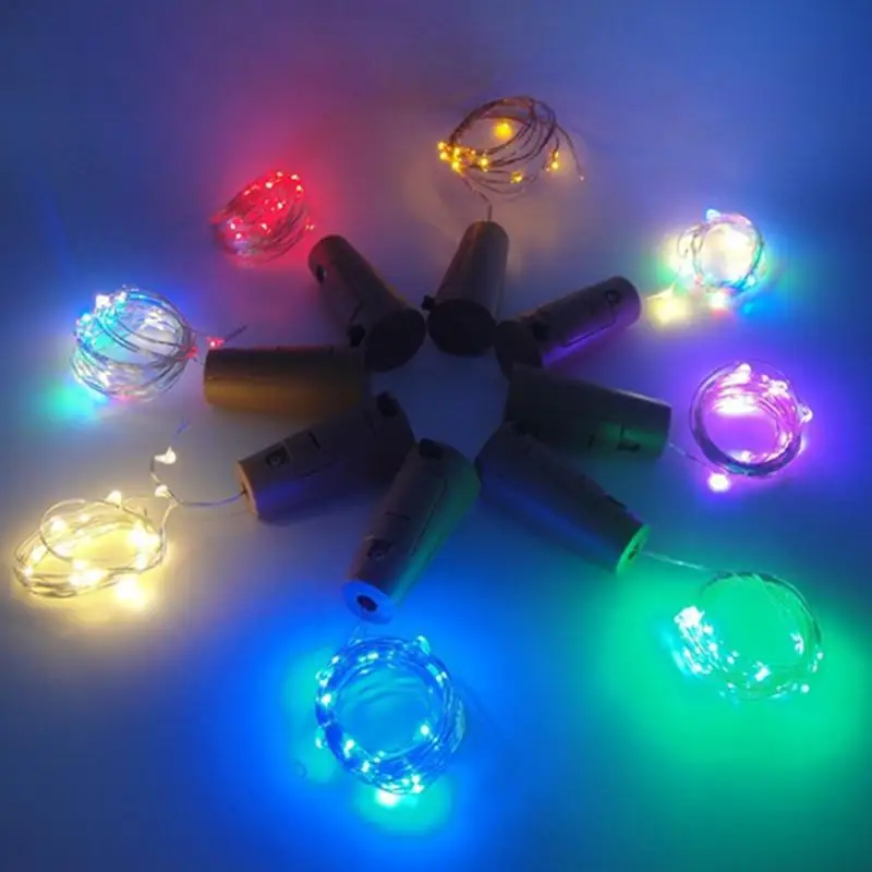 20LEDs Cork Shape Wine Bottle Lights 2M Silver Copper Wire Colorful Fairy Christmas Decor Mini String | Лампы и освещение