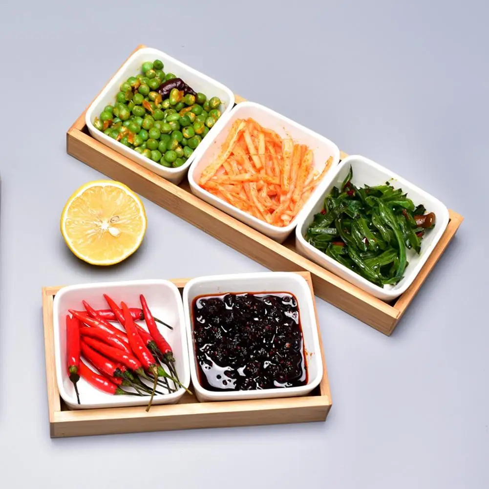 Керамический поднос бамбуковое блюдо для соуса модная посуда дней рождения