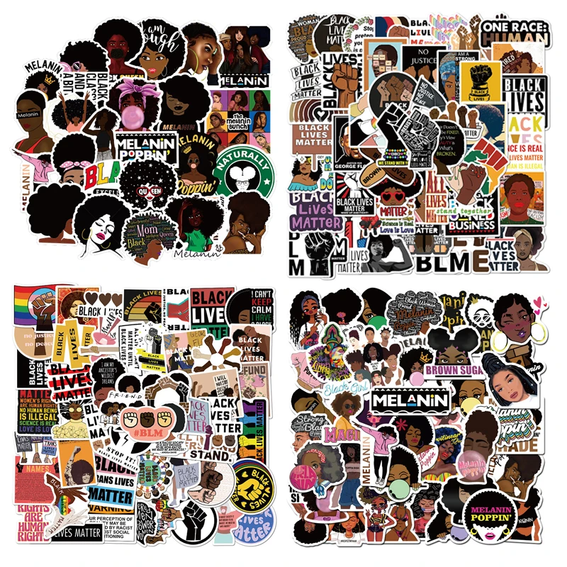 4 вида стилей 50 шт. модные вдохновляющие меланин поппин черный жизни материя