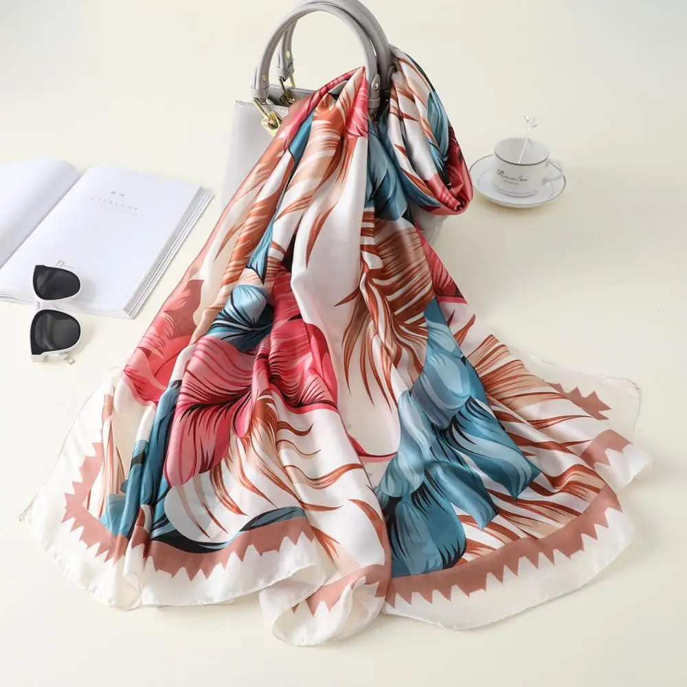 Модный шарф роскошный женский брендовый шелковый женские шарфы шаль высокое