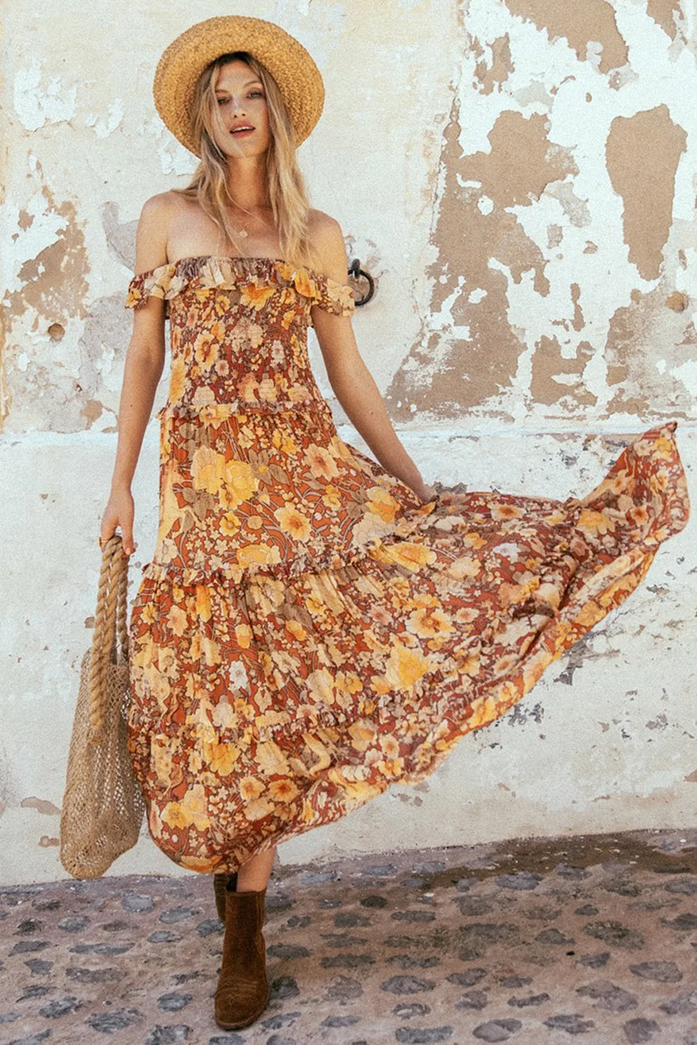 Женское длинное платье в стиле бохо сексуальное короткое богемном на одно плечо