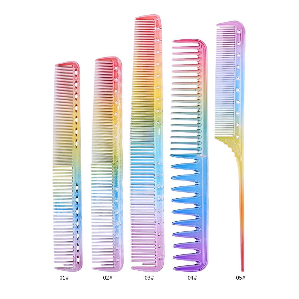 

1PC Anti-Static Rainbow Colorful Hair Comb Double Head Entangled Comb Hair Styling Tool Salon Barber Hairdressing Tools Comb