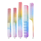 Антистатическая Радужная цветная расческа для волос, расческа с двойной головкой, инструмент для укладки волос, расческа, 1 шт.