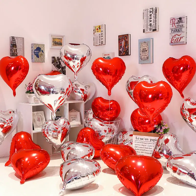 

10 шт. в форме сердца фольгированные гелиевые шары шар одежда для свадьбы, дня рождения украшения ко Дню Святого Валентина воздушные шары