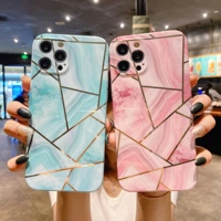 marble geometry glitter phone case for iphone 13 pro max 12 11 xs xr 7plus 8 se2020 6p 6s soft cover full body protect