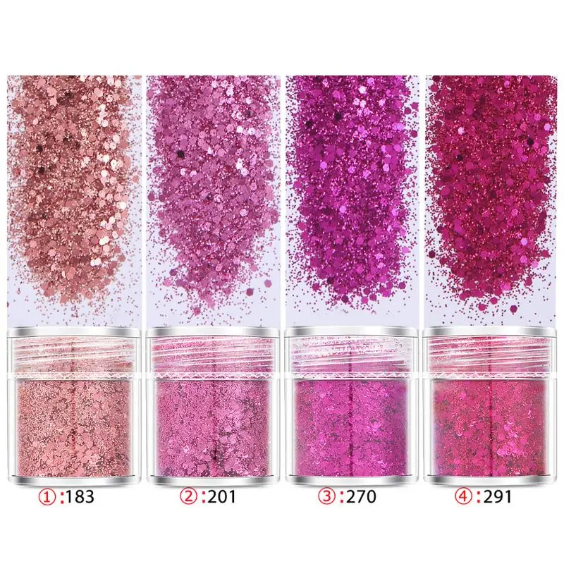 

4 Bottles Nail Art Sequins Filling Flash Glitter Powder UV Epoxy Resin Pigment