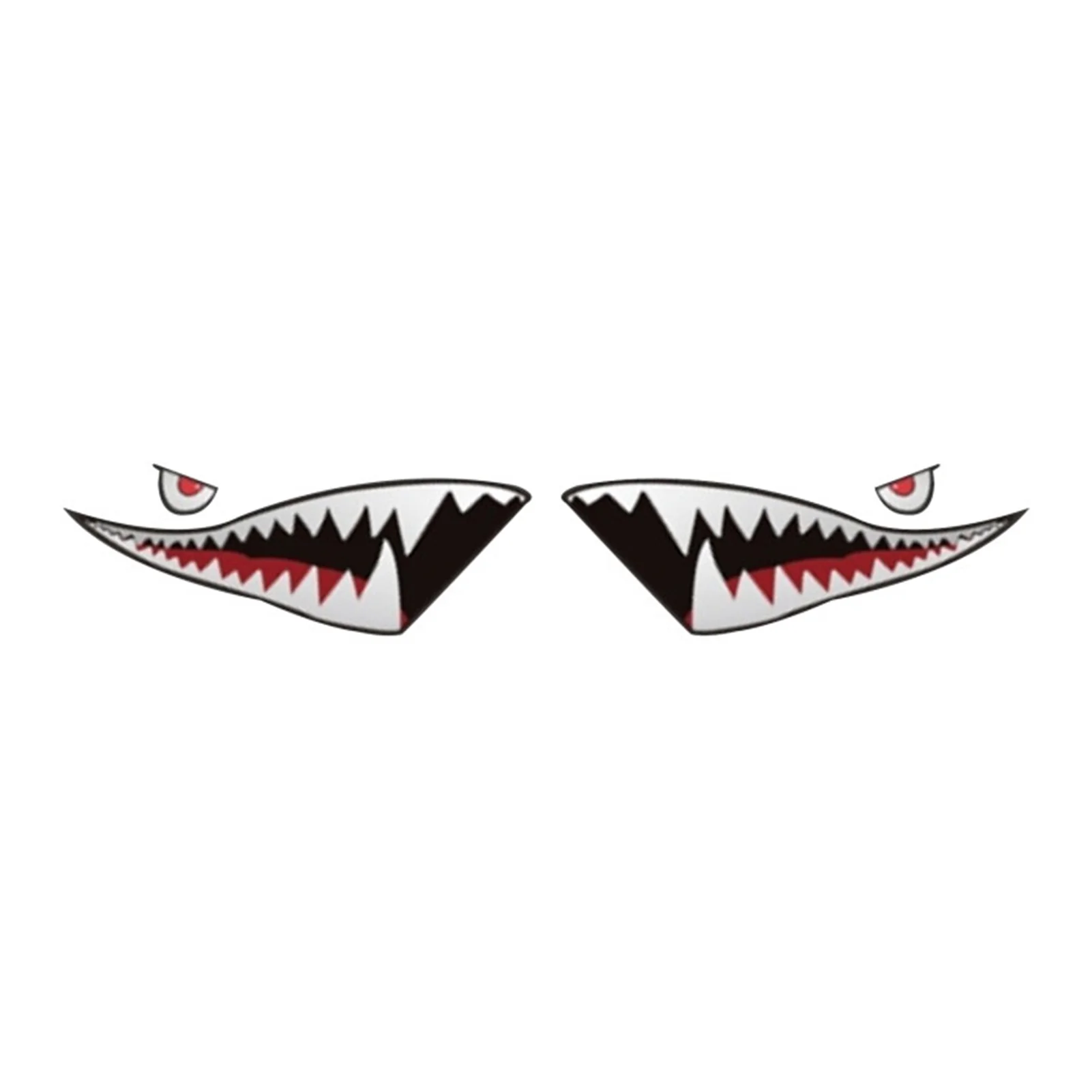 

1 Pair Universal Pull Flower White Shark Sticker Creative Car Doors Decoration