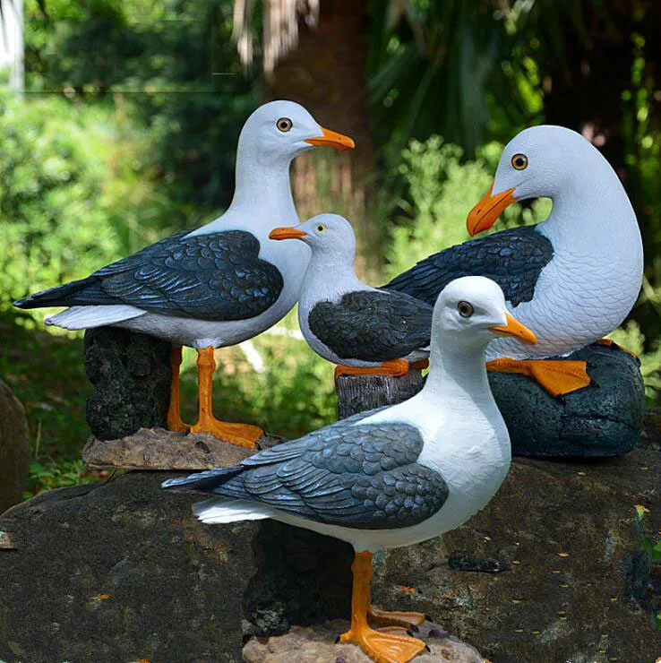 

Outdoor Gardening Simulation Animal Birds Ornaments Resin Seagull Crafts Villa Park Figurines Decoration Courtyard Furnishings