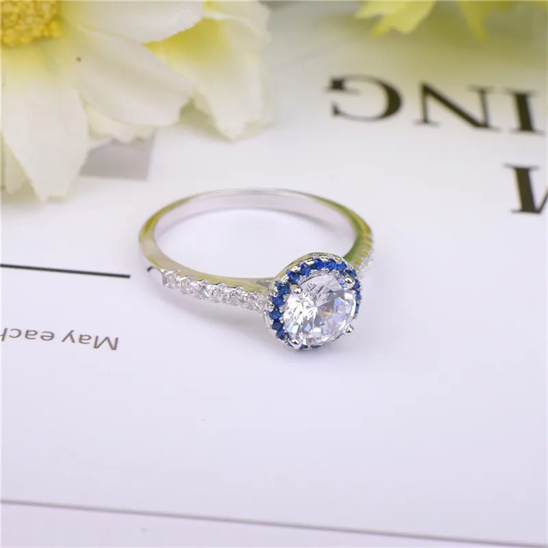 Женское кольцо из серебра 925 пробы с бриллиантами 1 карат|diamond jewelry|jewelry wedding ringsjewelry