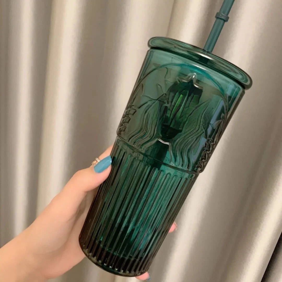 

Starbark Cup Dark Green Goddess Glass Summer Ins Large Capacity High Value Straw Cup Water Glass Cup Coffee Mugs Kawaii Bottle