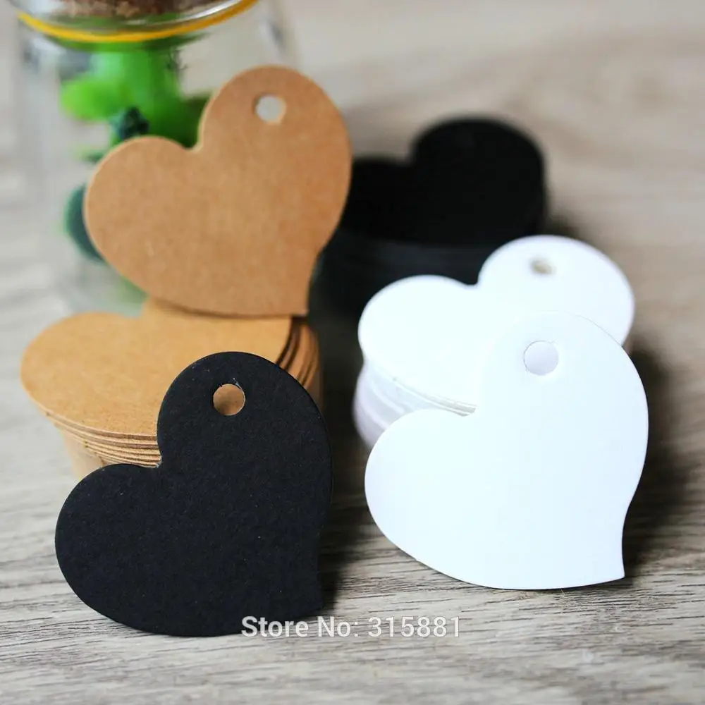 Подвески из крафт-бумаги в форме сердца бирки для свадебвечерние ценовая