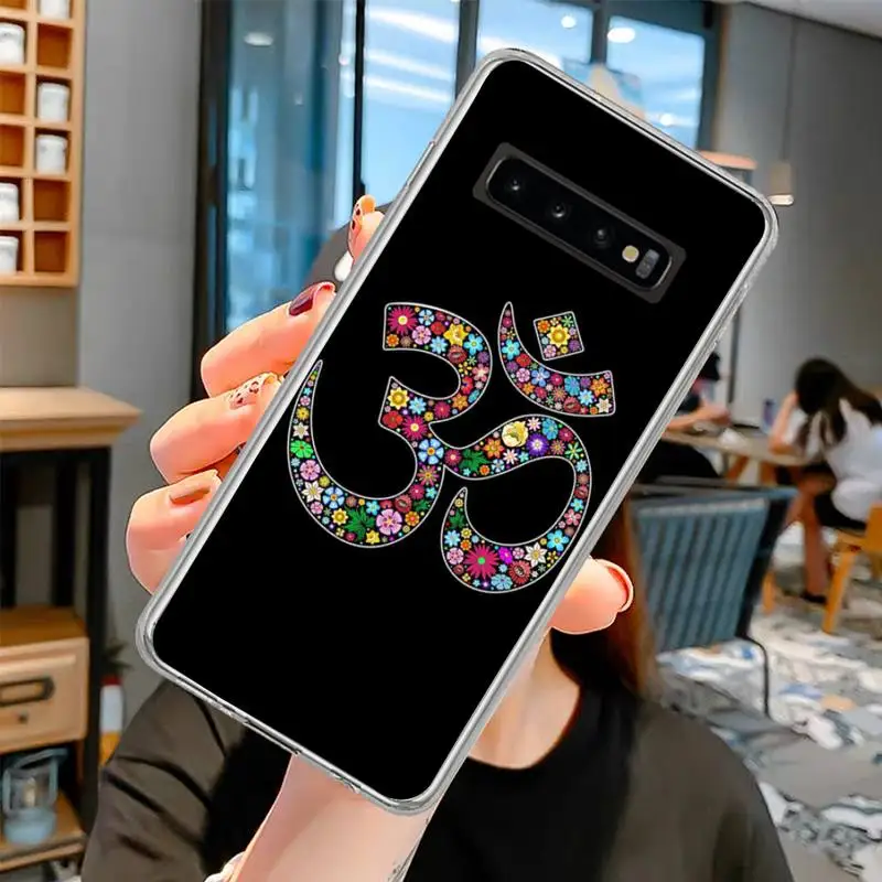 

Aum Om Yoga Phone Case Transparent Phone Case For Samsung S10 Plus S10 E(lite) S6 S7 Edge S8 S9 Plus Brand Wholesale