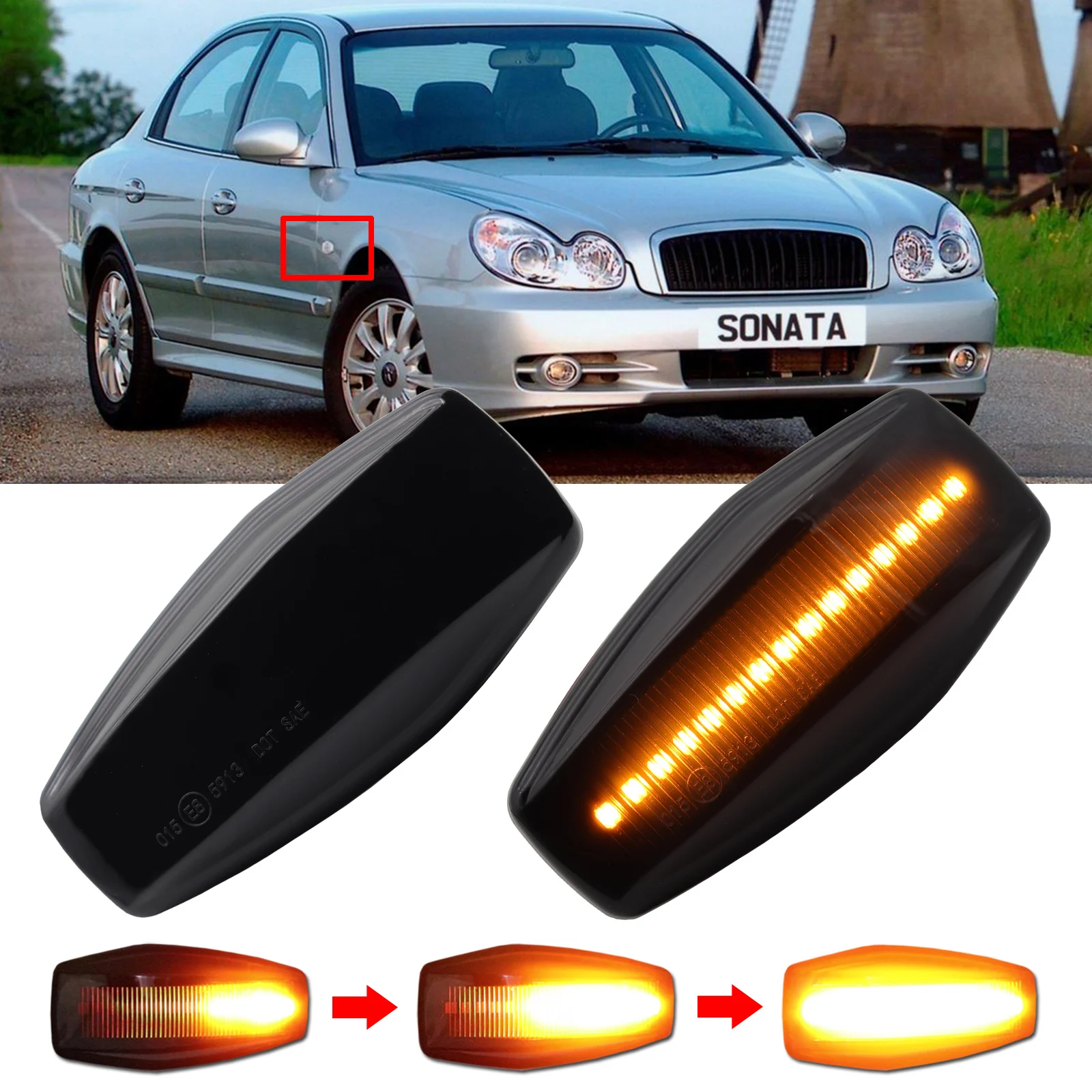 

2 шт., боковые габаритные огни для KIA Rio 2005-2011 Sedona 2006-2011 Sportage 2004-2010
