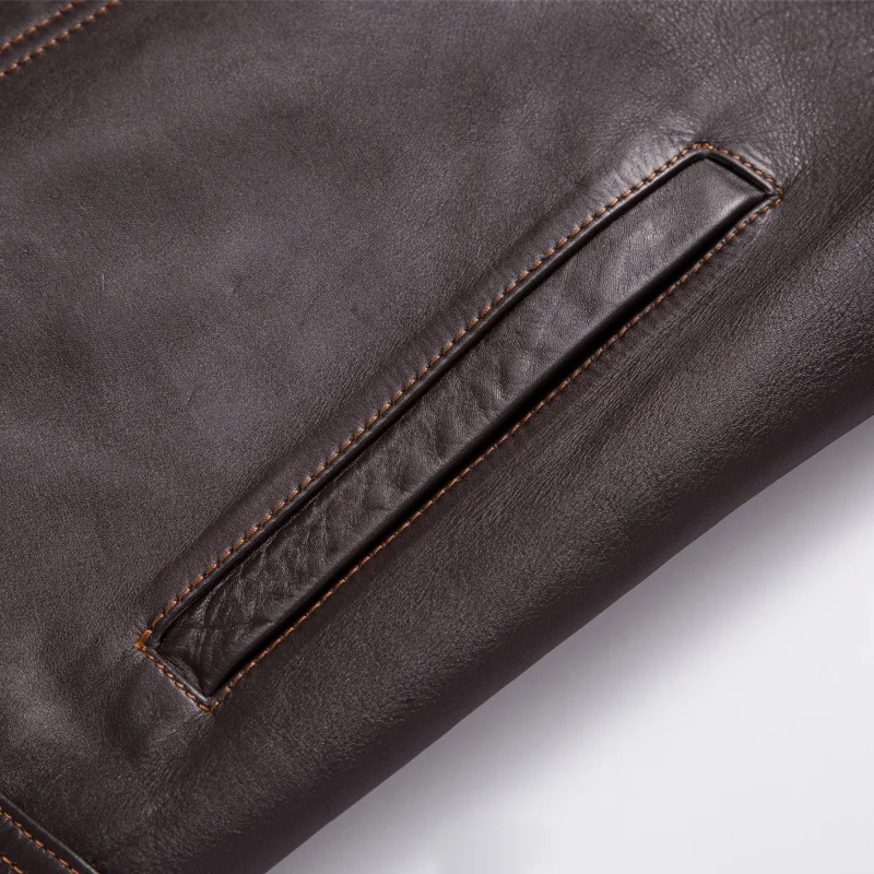 Мужская короткая куртка из натуральной кожи винтажные осенние куртки и пальто