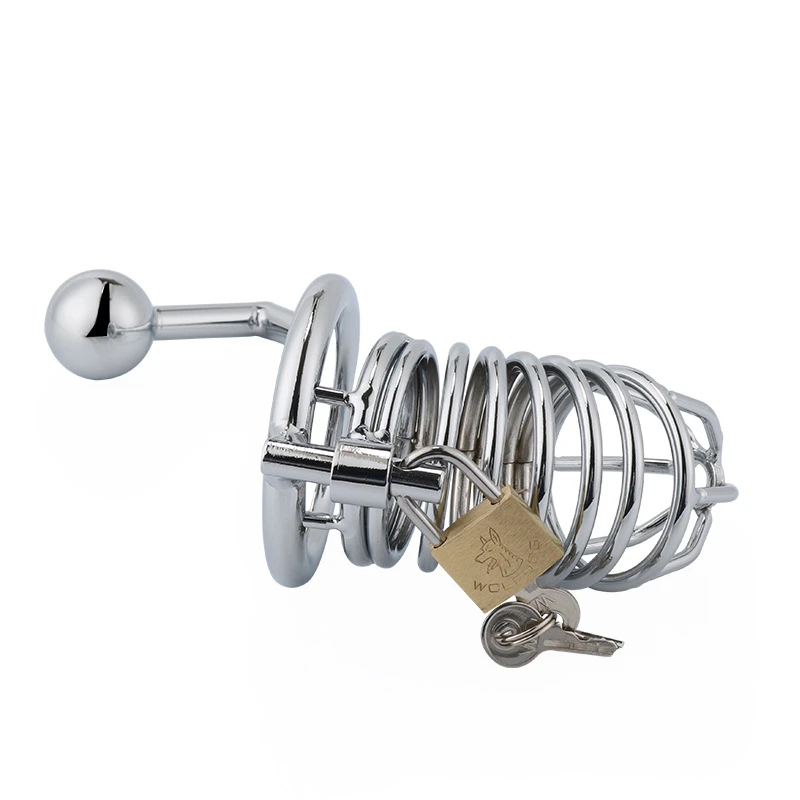 БДСМ фетиш мужчины пенис клетка трусы металлический мужской замок петух с