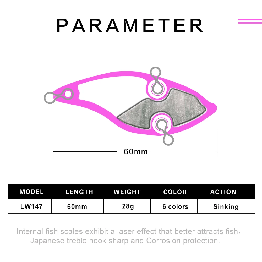 Hunthouse VIB с ложкой Тонущая жесткая приманка для рыбалки Рыбная ловля окуня Щука 5/6