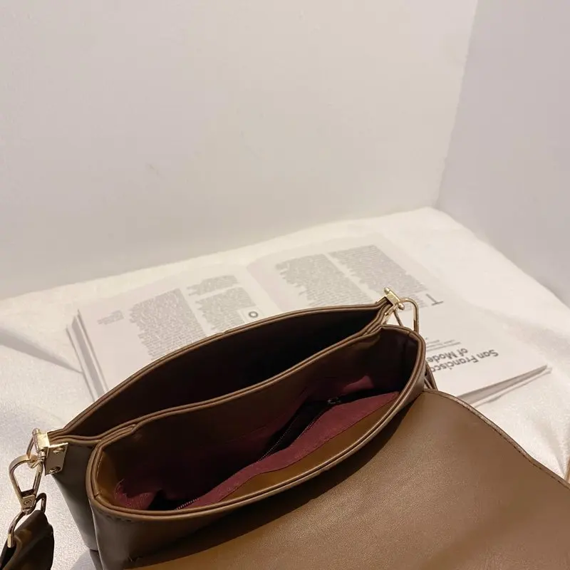 

Simple Women's Shoulder Bags High Quality PU Leather Fashion Small Square Bag Daily Girl Messenger Bags Luxury First Generation