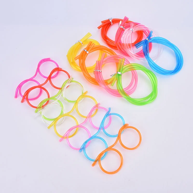 

Tool Gags & Practical Jokes Fun Soft Plastic Straw Funny Glasses Drinking Toys