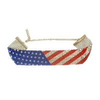 american flag choker necklace for women feeling fresh aluminum metal foil sheet star stripe independence national day jewelry