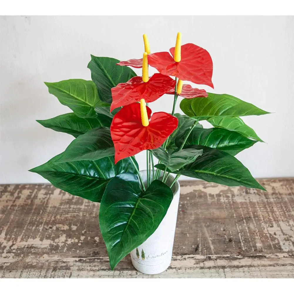 Искусственные цветы антуриум бонсай украшения DIY балконные цветочные горшки для