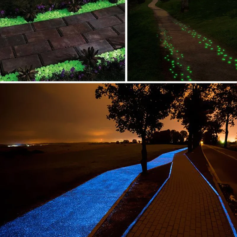 100 шт. светится в темноте садовые камни светящиеся для прогулок садовая дорожка