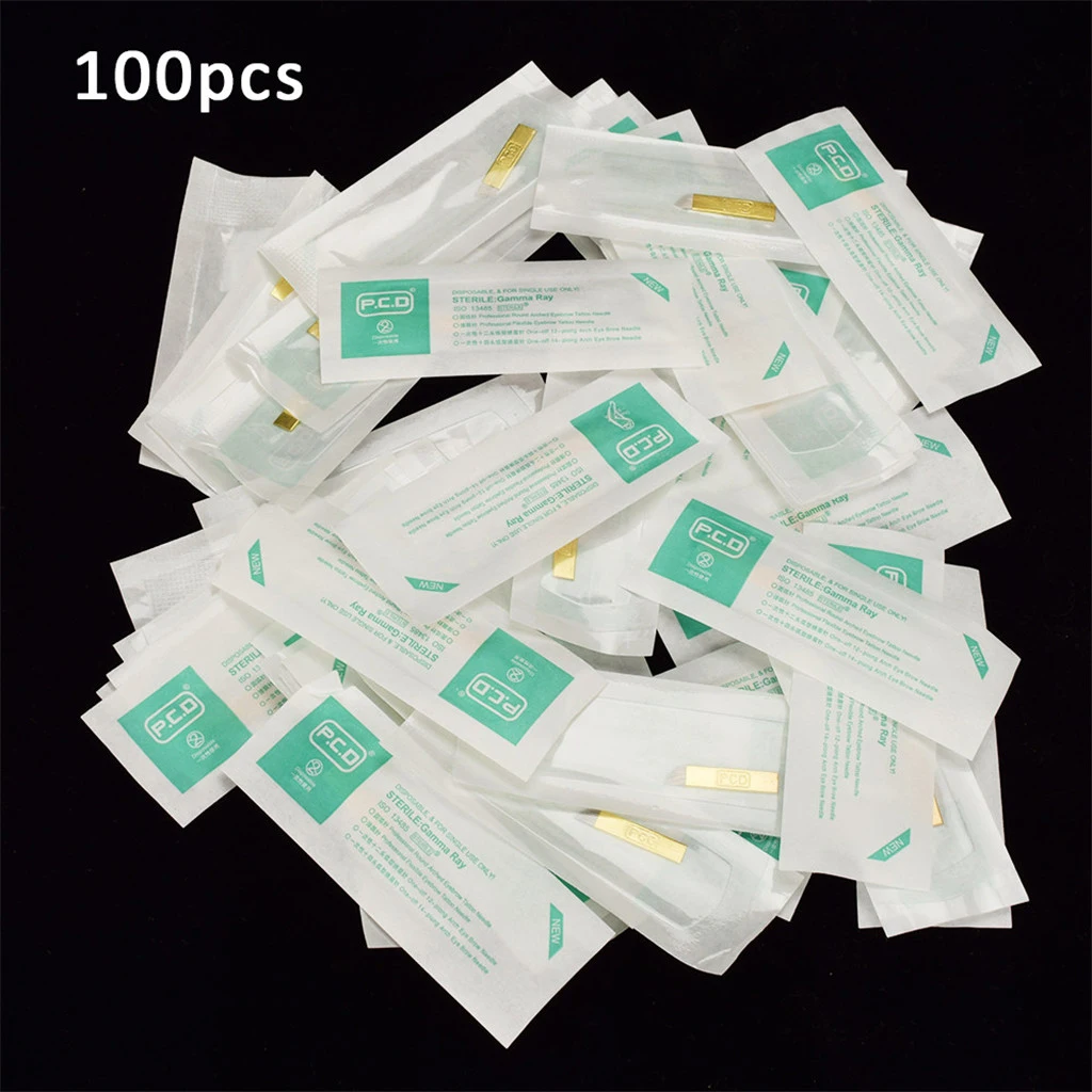 

100x Microblading Eyebrow Needle Permanent Makeup Manual Blades Shading Pins