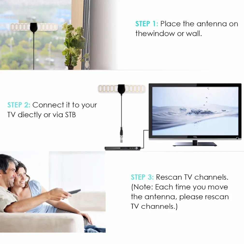 Цифровое телевидение активная антенна встроенная радиочастотная Антенна 20 дБ