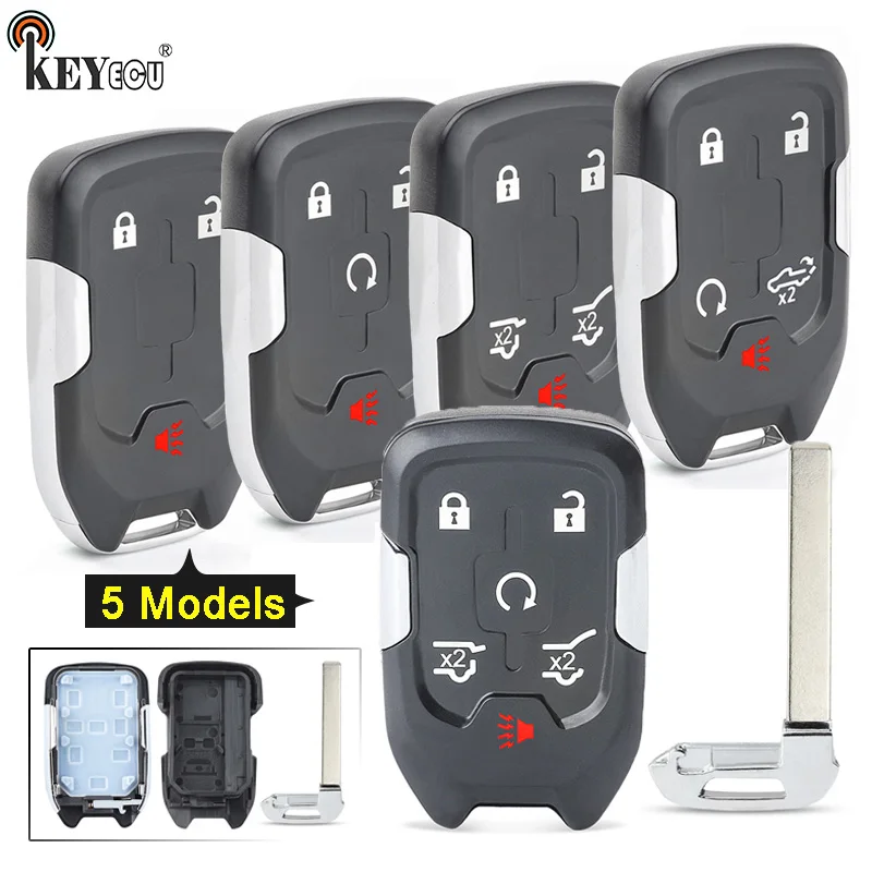 

KEYECU for Chevrolet Suburban Tahoe, for GMC Yukon XL Smart 3 / 4 / 5 / 6 Button Remote Key Shell Case Fob HYQ1AA
