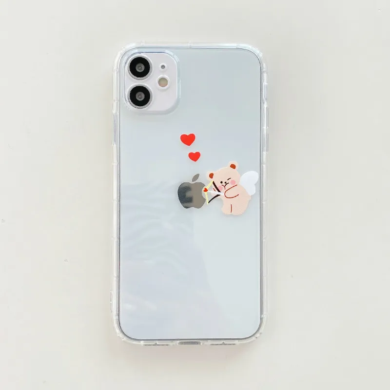 

Transparent cartoon phone case is suitable for iPhone11 12Pro Max mini X XR XS XSMax 8 7PluS anti-drop protective back cover