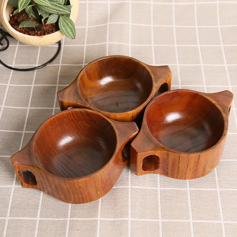 

Двухуровневая Детская Деревянная миска, деревянная антиожоговая миска, креативная детская миска, деревянная посуда