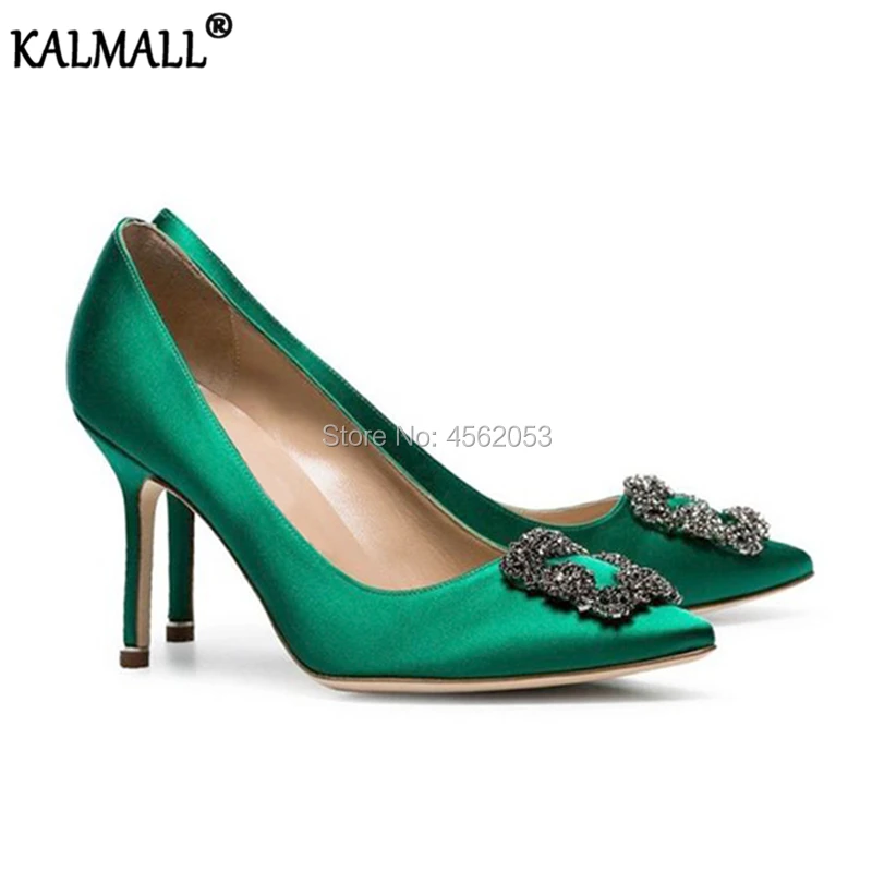 KALMALL/классические модные туфли лодочки шелковая обувь на высоком каблуке женские
