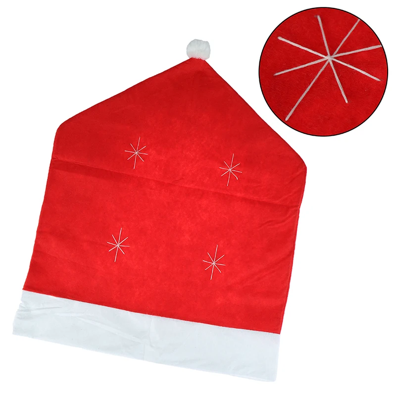1 шт. чехлы на стулья в стиле Санта Клауса нетканый обеденный стол Красная шапка