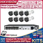Hikvision совместимые наборы DS-7616NI-Q216P 16POE NVR и 8MP IP-камера Bullet POE 30M IR Встроенный микрофон 8 шт. Plug  play система видеонаблюдения