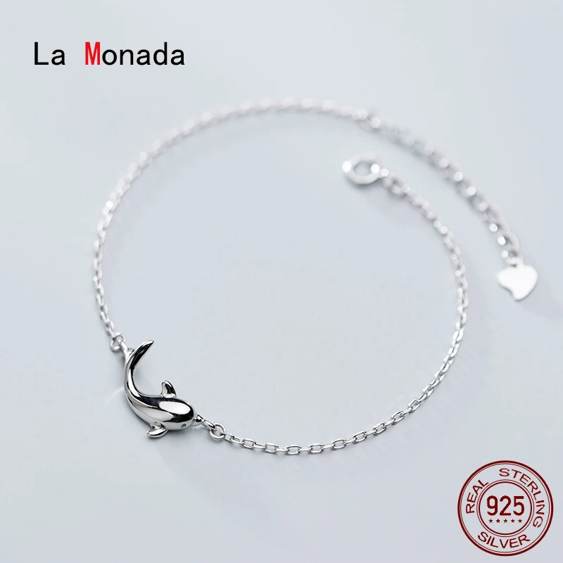 Браслет La Monada женский из серебра 925 пробы с дельфином|Гибкие и жесткие браслеты| |