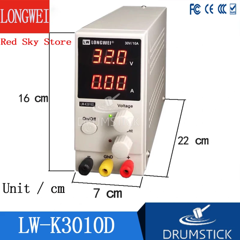 

LW-3010D 30V 10A Mini Adjustable Digital DC Power Supply Laboratory Switching Power Supply 110V 220V EU/AU/US Plug