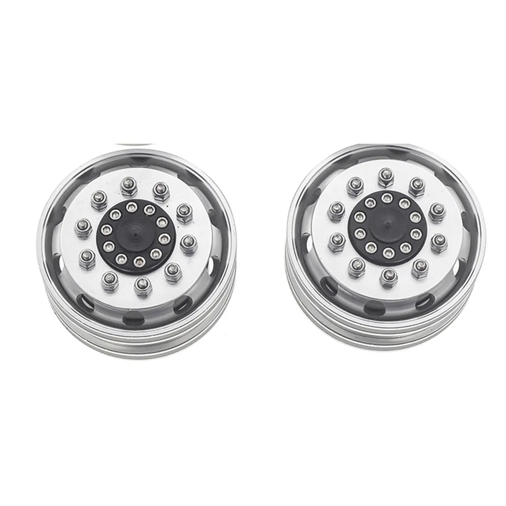 

High Quality CNC Metal Wheel Rim Front/ Rear Wheel Hub 1 pair for 1/14 Tamiya Tractor Accessories