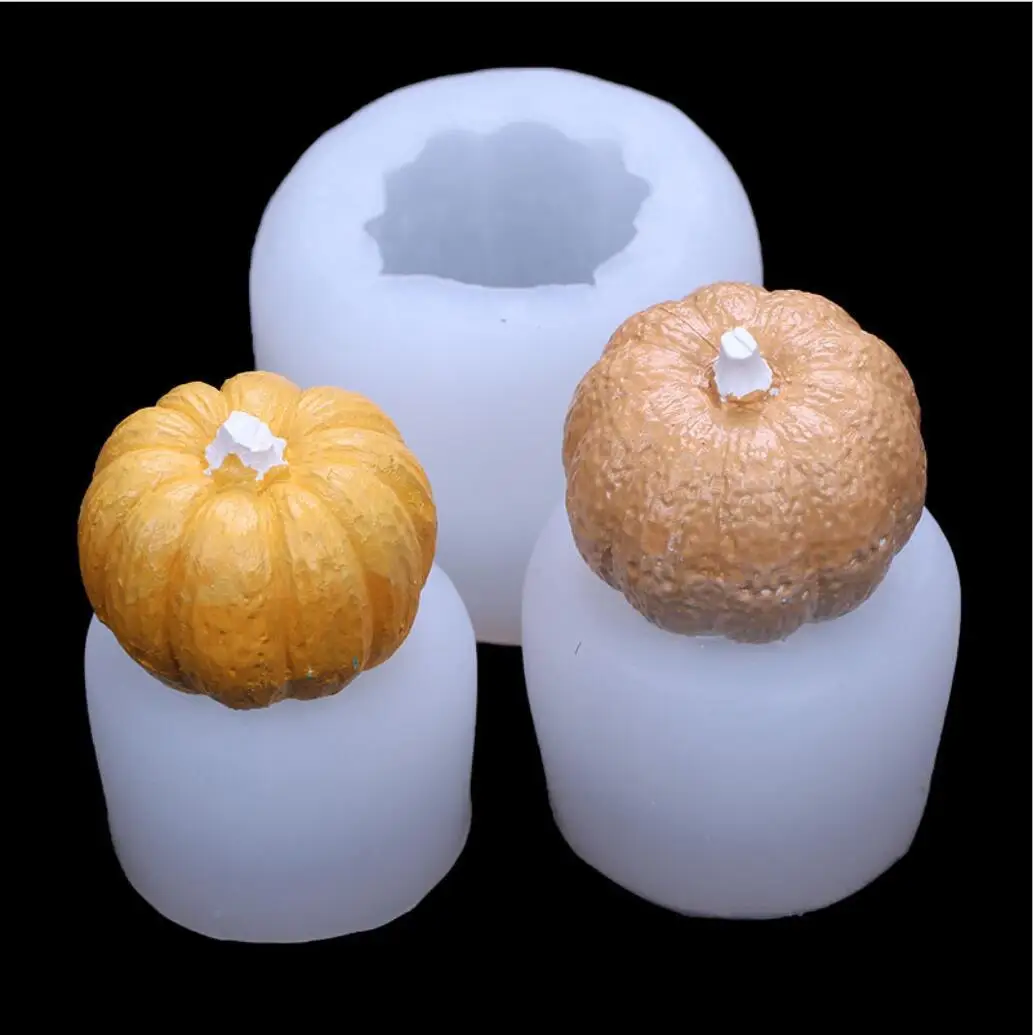 

3D Pumpkin Candle Mold Handmade DIY Wax Flower Soap Silicone Mould Mousse Chocolate Cake Gumpaste Ice Chocolate Supplies H0108