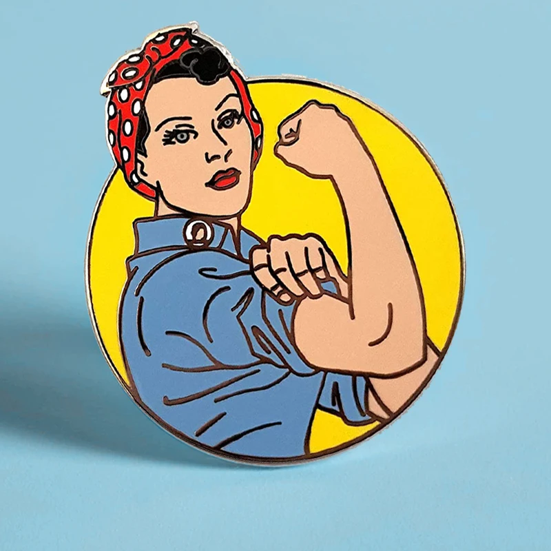 Rosie The Riveter Феминистская брошь заколки эмалированные металлические значки заколка на лацкан аксессуары для модных ювелирных изделий