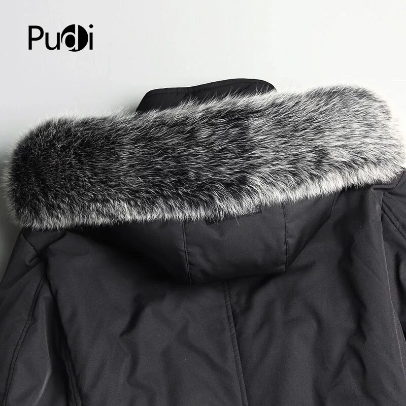 PUDI MT8121 Мужская Новая модная шерстяная Меховая куртка модная осенне-зимняя повседневная верхняя одежда с лисьим воротником
