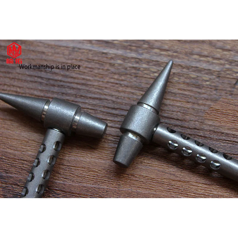 1PC Titanium Alloy Small Hammer Pendant Self-luminous Tritium Gas Tube EDC Luminous Keychain Necklace Pendant Signal Light