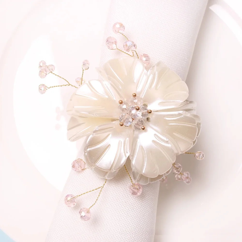 

10pcs Sweet temperament flower mouth cloth ring hotel wedding restaurant table napkin ring napkin buckle