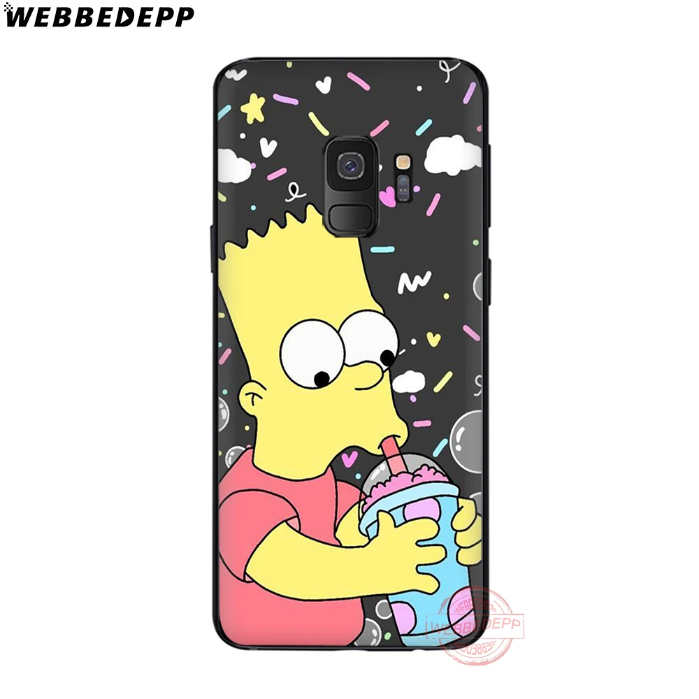 WEBBEDEPP Симпсон мягкий чехол для телефона с изображением цветов Samsung S6 S7 край S8 S9 S10