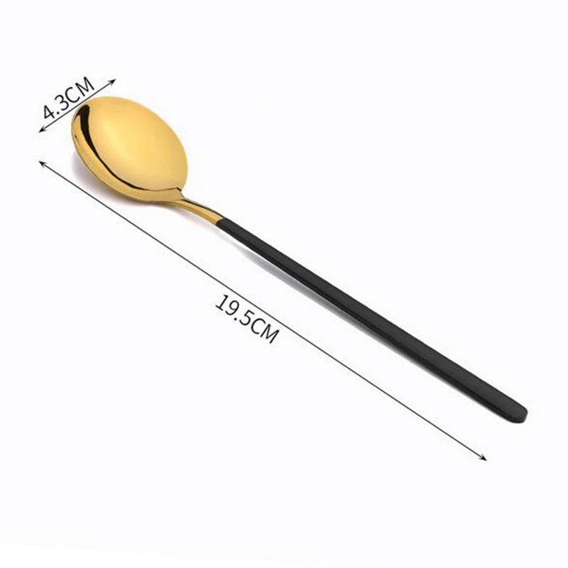 

8pcs/set Stainless Steel Soup Spoons Household Tea Coffee Spoon Ice Cream Dessert Long Handled Spoon Cutlery Kitchen Tool