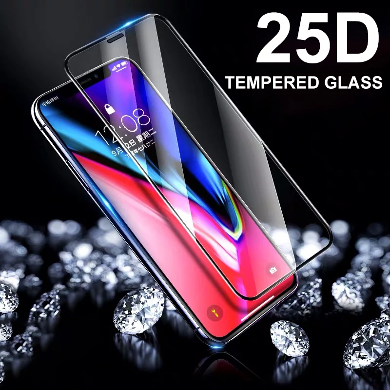 25D полное покрытие защитное стекло на Iphone 7 6 6s 8 Plus X Xs Max Xr на Iphone 11 Pro макс. Закаленное стекло протектор экрана