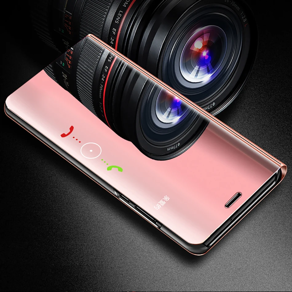 Роскошный зеркальный умный чехол книжка с подставкой для Xiaomi Mi 10 Ultra 10T Lite Note Pro Poco